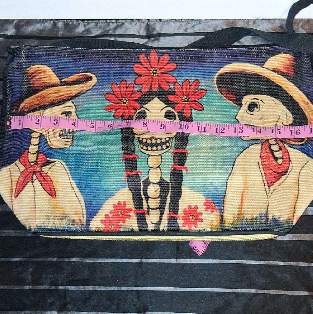 Colorful Skeleton Art Shoulder Bag Like New